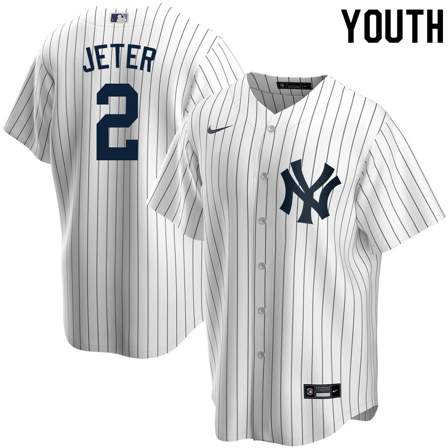 2020 Nike Youth #2 Derek Jeter New York Yankees Baseball Jerseys Sale-White